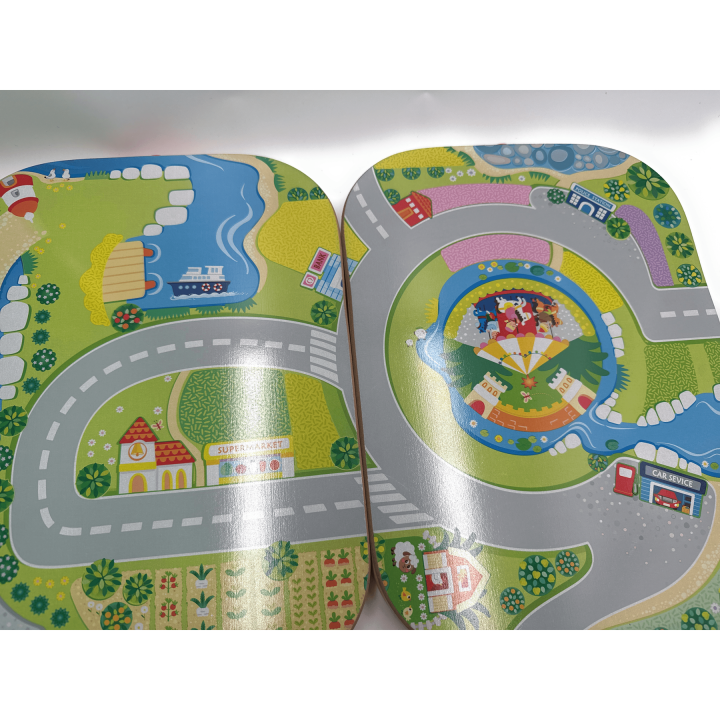 MUVANI Boxed City Wooden Blocks Set, Wooden City Building Blocks with Cars and Roads, Educational Toy