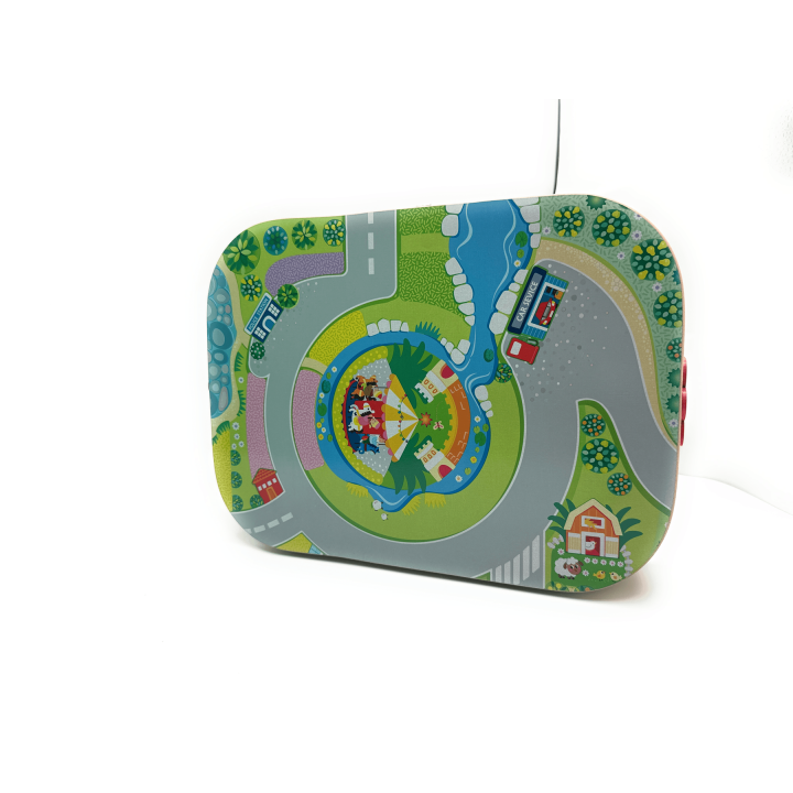 MUVANI Boxed City Wooden Blocks Set, Wooden City Building Blocks with Cars and Roads, Educational Toy