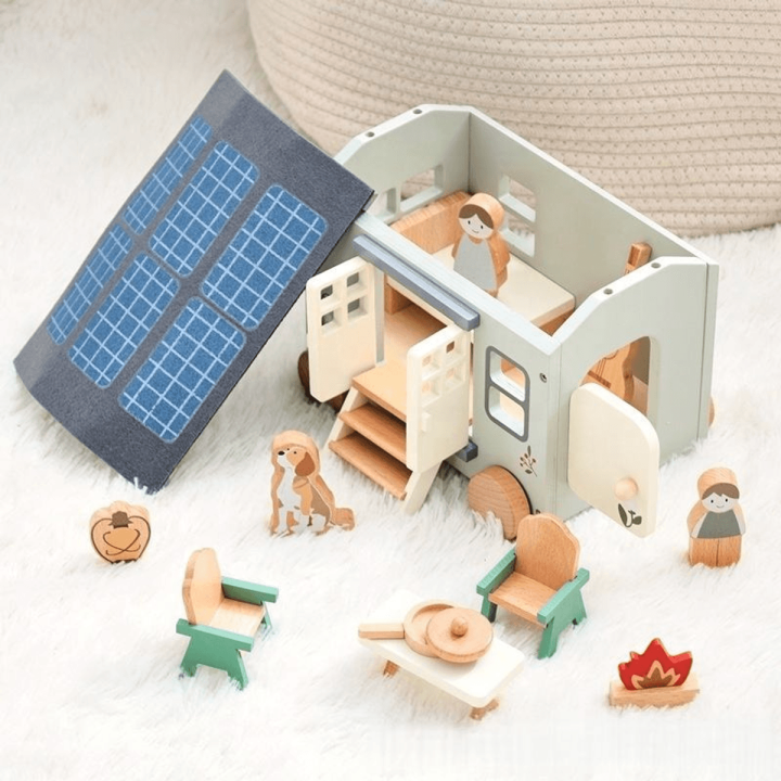 MUVANI Wooden Dollhouse Play Set | Pretend Play