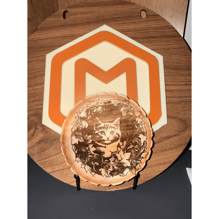 MUVANI Engraved Cat Wood Coaster