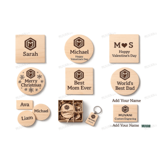 Holiday Engraved Wooden Coaster