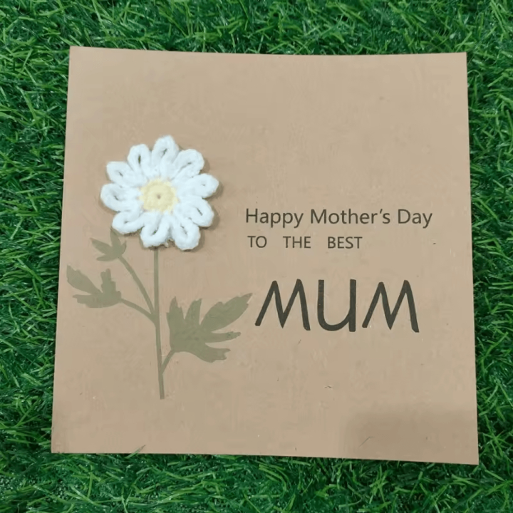 Happy Mother’s Day To A Wonderful Mum – Red Crochet Card