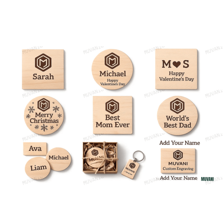 Holiday Engraved Wooden Coaster