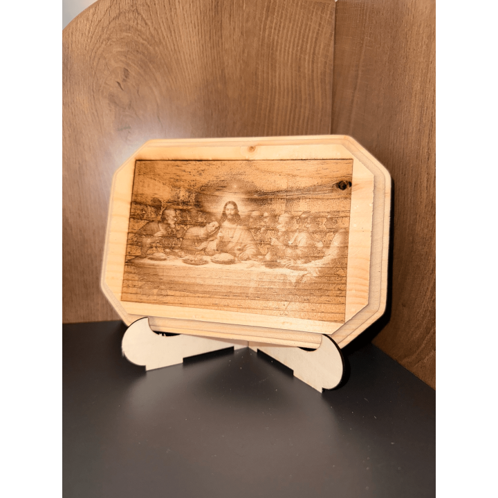MUVANI The Last Supper Engraved Wood Plaque