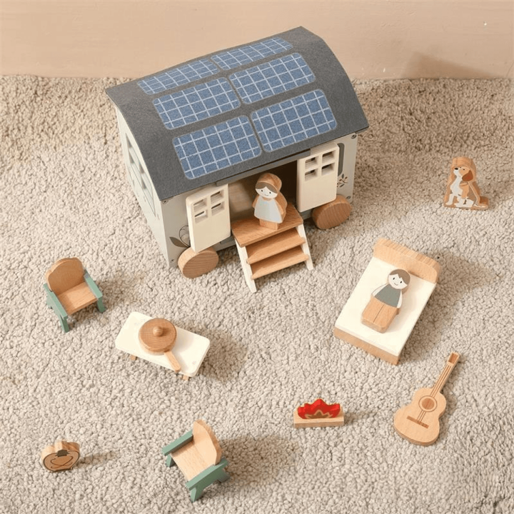 MUVANI Wooden Dollhouse Play Set | Pretend Play