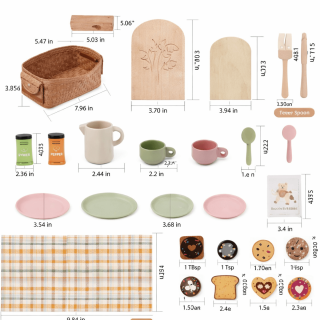 MUVANI Kids Baking Play Set | Wooden Pretend Kitchen Toy