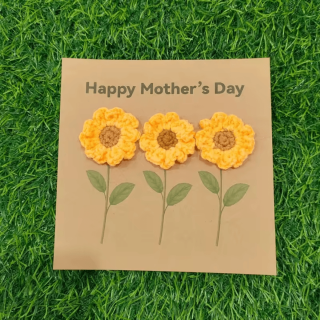Happy Mother’s Day – Pink Crochet Tulip Card