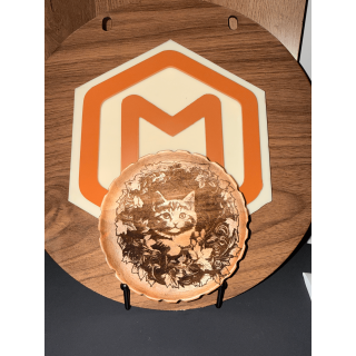 MUVANI Engraved Cat Wood Coaster
