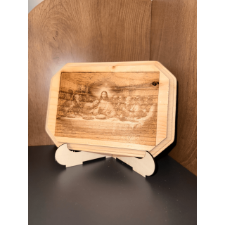 MUVANI The Last Supper Engraved Wood Plaque